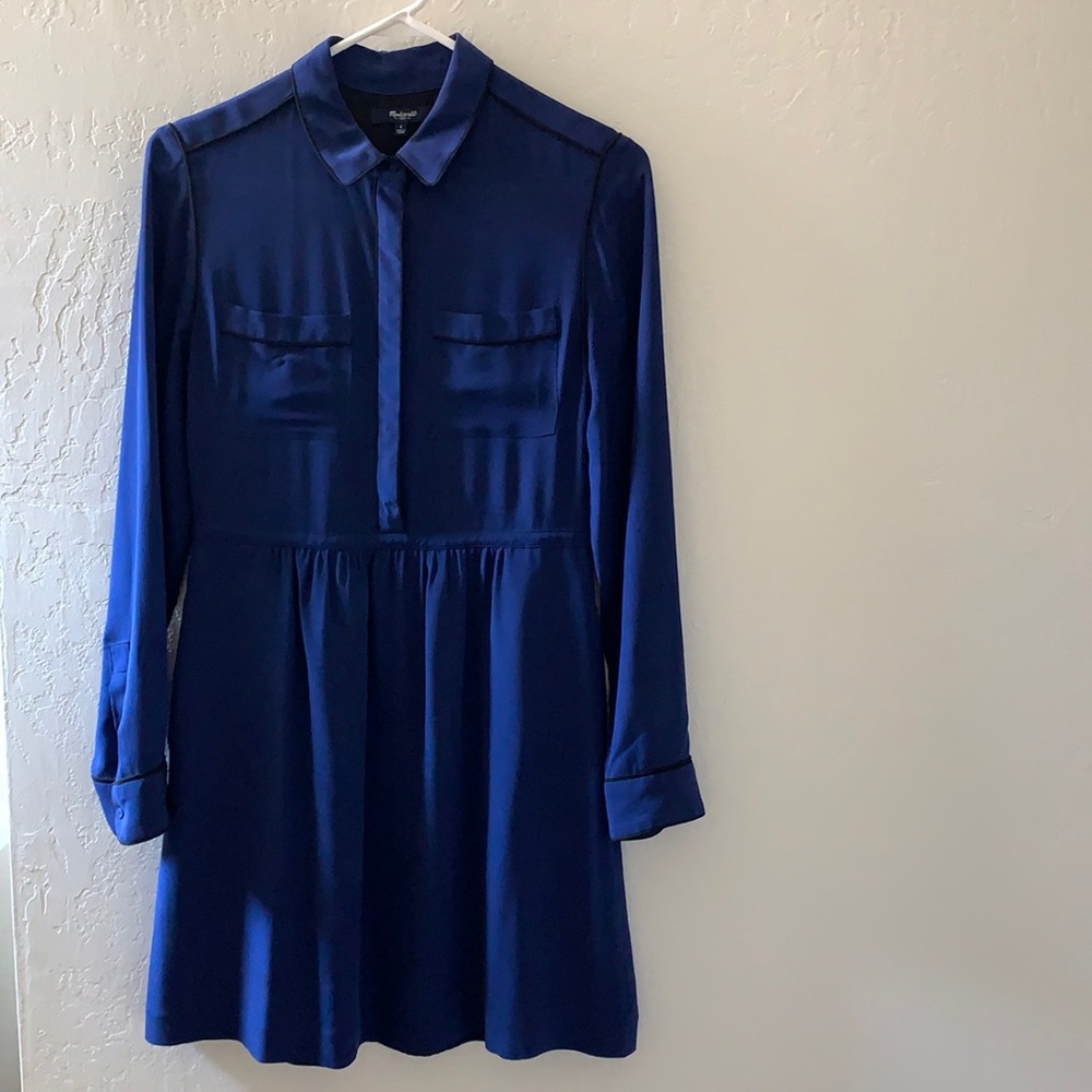 Beautiful blue 100% silk dress